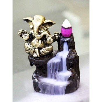 Satya Ceramic Fountain Ganesh Incense Burner with Cones  