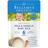 Bellamy's Organic Milk & Vanilla Baby Rice 6+ months 125g 