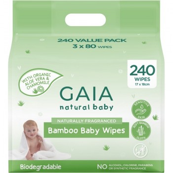 GAIA Bamboo Baby Wipes 240 