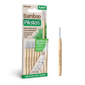 Piksters Bamboo Interdental Brush Size 6 - green 8pk 