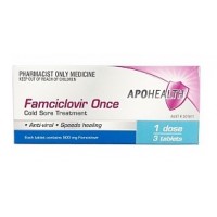 APO Health Famciclovir Once Cold Sore Treatment 3 Tab