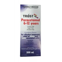 Trust Paracetamol 6-12 Years Strawberry 200ml 