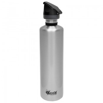 Cheeki Stainless Steel Sports Bottle - Silver 1L 