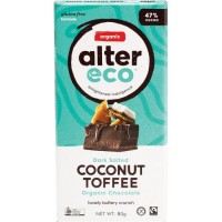 Alter Eco Organic Chocolate-Dark Toffee Coconut 47% 80g 