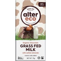 Alter Eco Organic Grass Fed Chocolate Salted Almond 46% 75g 