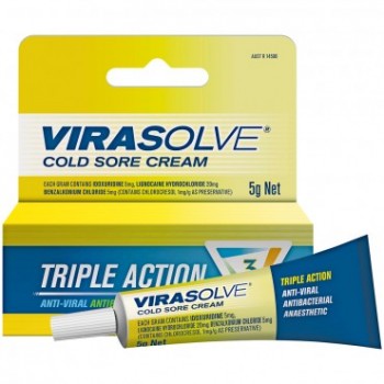 Virasolve Cold Sore Cream Triple Action 5g 