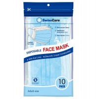SwissCare Disposable Face Mask 3ply 10 Pack 