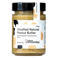 99th Monkey Unsalted Natural Peanut Butter 300g 