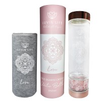 Luvin Life Rose Quartz Crystal Water Bottle 550ml 