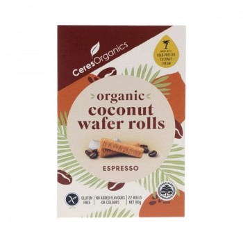 Ceres Organics Organic Coconut Wafer Rolls Espresso 80g 