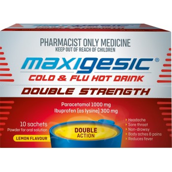 AFT Maxigesic Cold & Flu Hot Drink Double Strength 10pk 