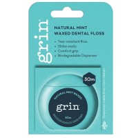 Grin Natural Mint Waxed Dental Floss  30m 