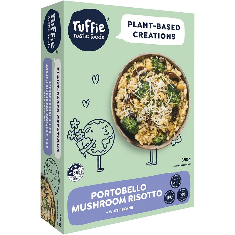 Ruffie Rustic Foods Portobello Mushroom Risotto + White Beans 350g 