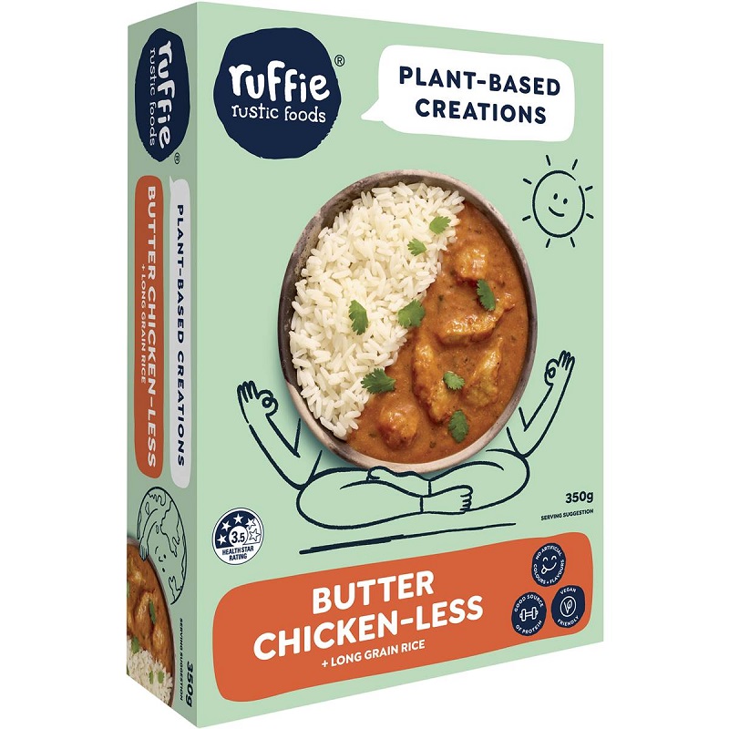 Ruffie Rustic Foods Butter Chicken-Less + Long Grain Rice 350g 