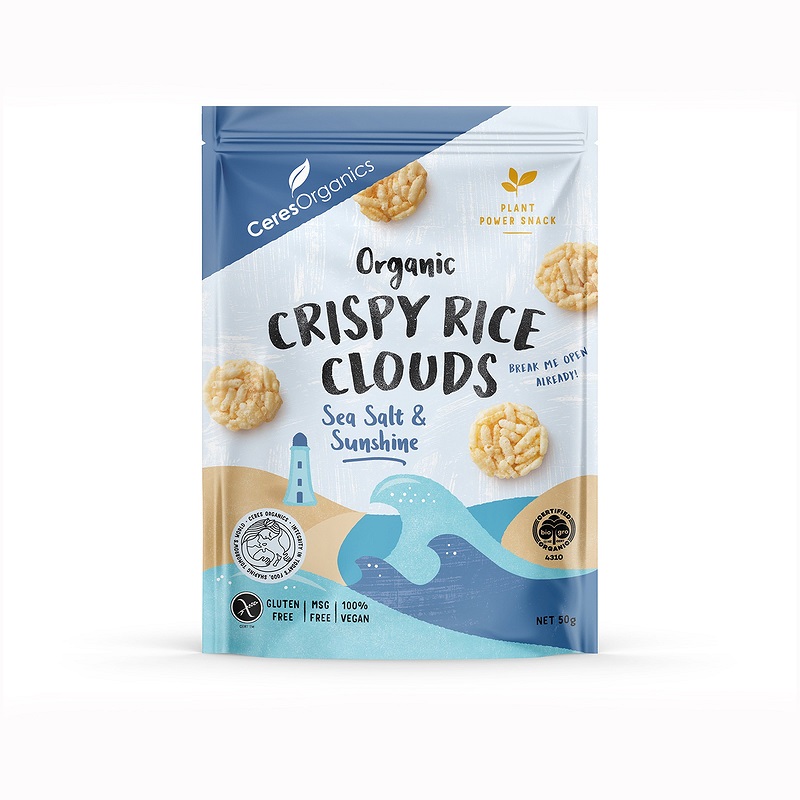 Ceres Organics Crispy Rice Clouds Sea Salt 50g 